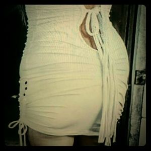 SEXy ruched BAMBOO natural fabric dress